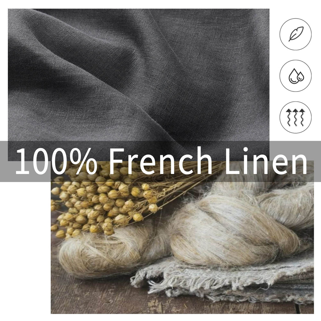 100% Linen Pillow Shams Euro Size Dark Grey Linen Pillow Case