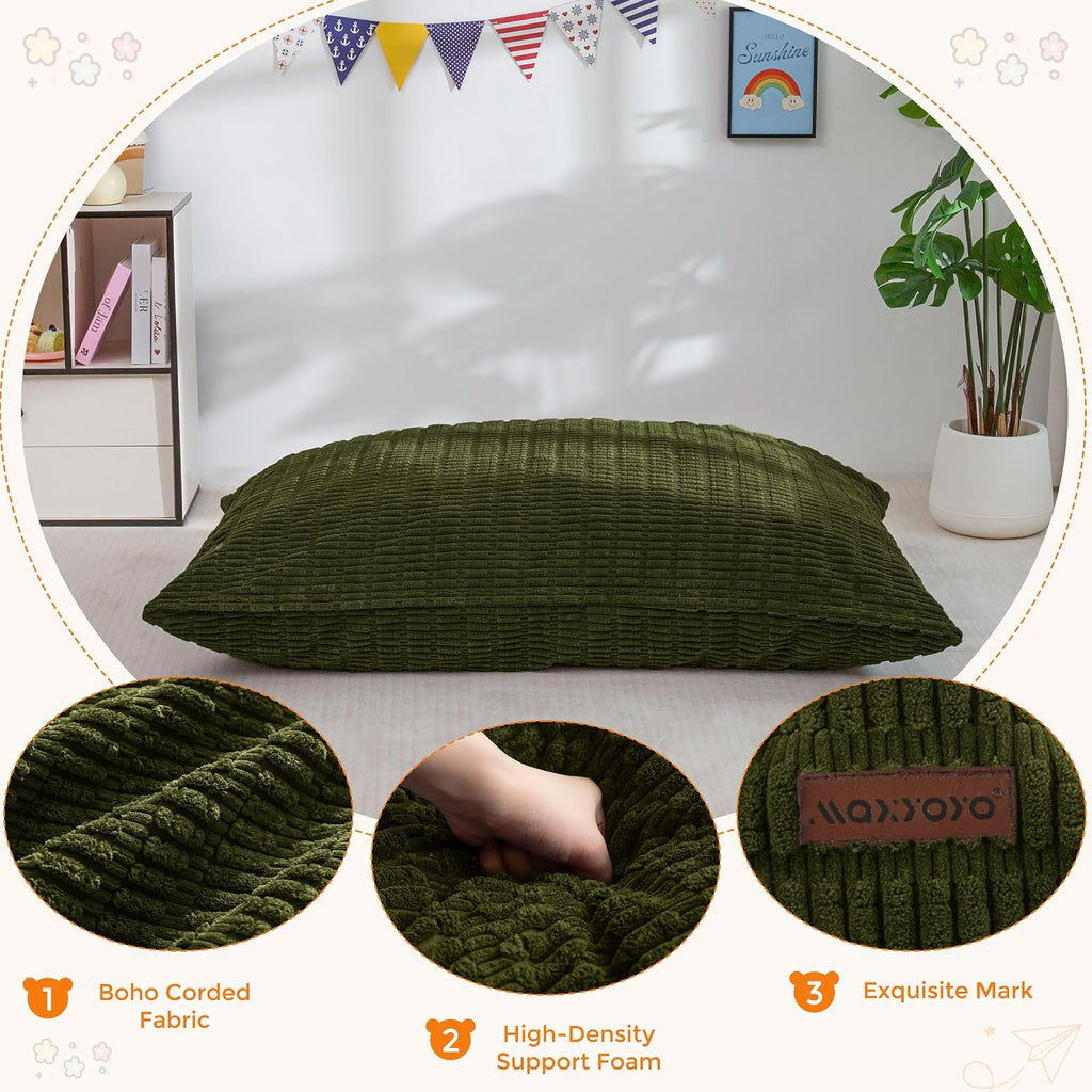 Kids Bean Bag Chair, 3 in 1 Convertible Bean Bag Sofa with Removable Cover for Children, Soft Floor Lounger
