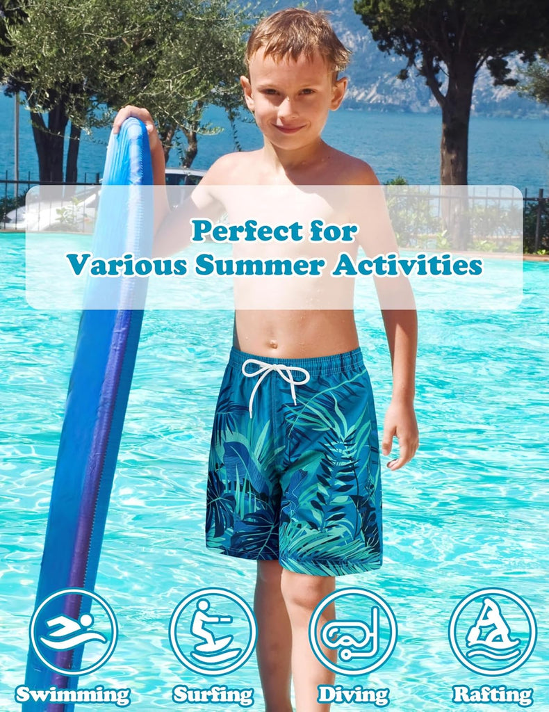 Boys Swim Trunks with Compression Liner Kids Bathing Suits Boys Board Shorts Quick Dry Teen Swim Trunks Boy Swimsuit