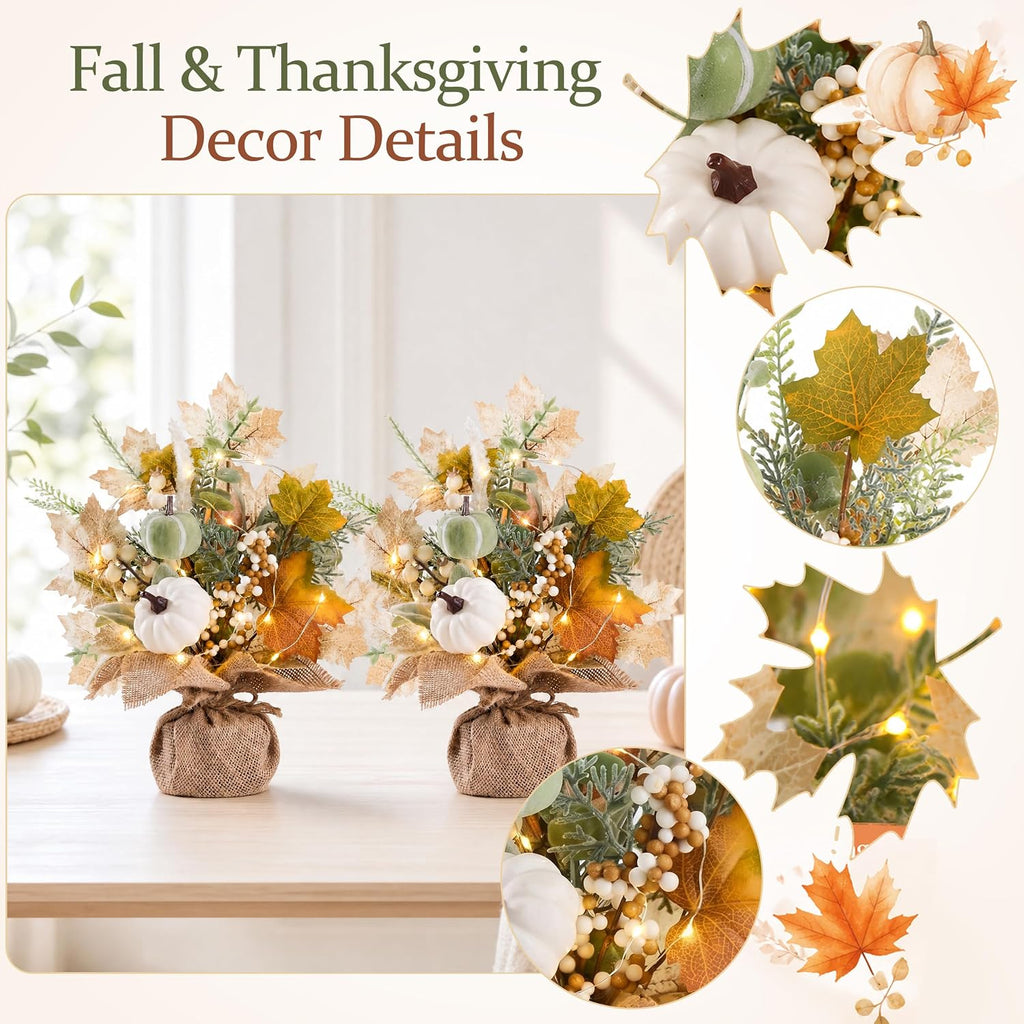 Fall Thanksgiving Table Decorations, Centerpieces for Tables - Set of 2