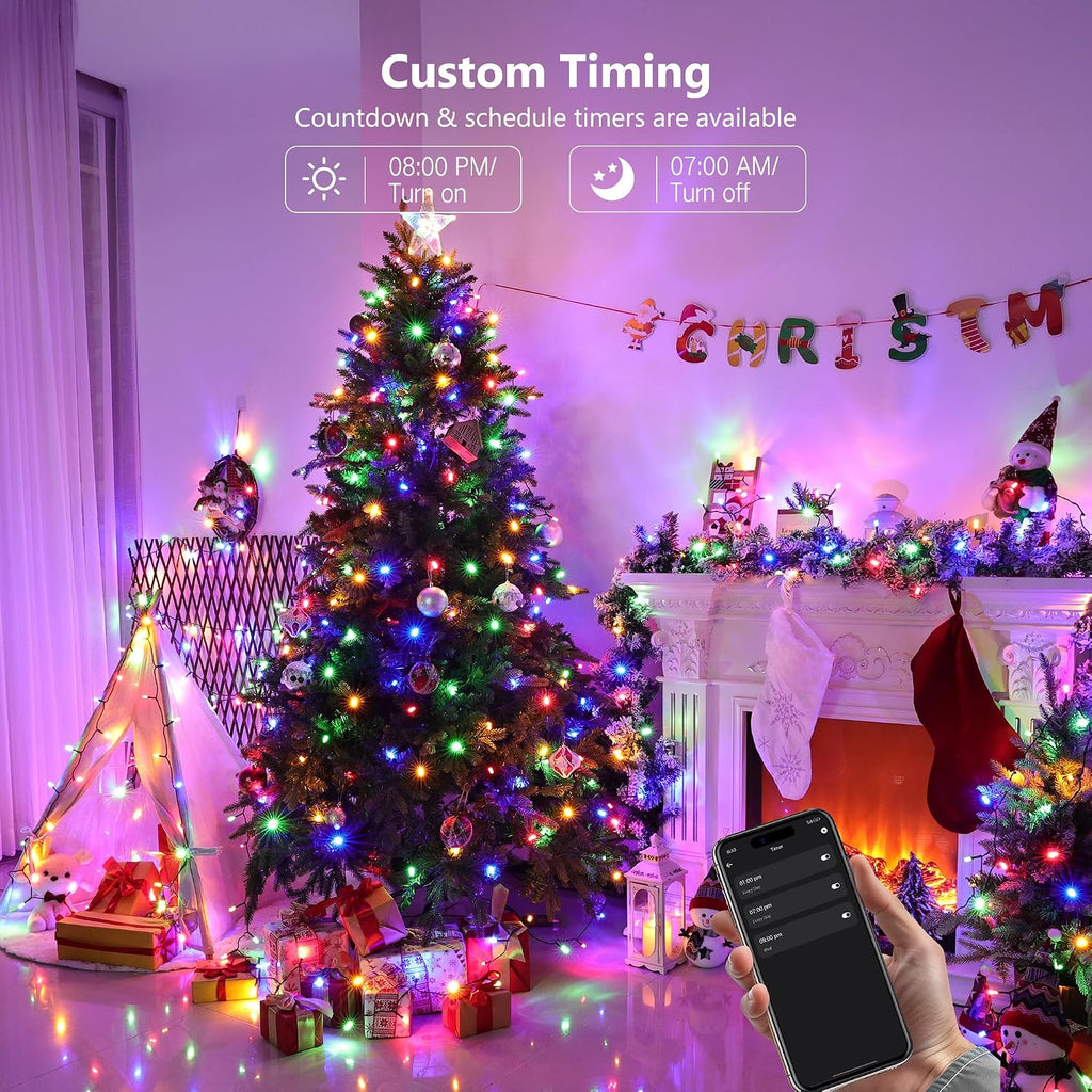 Smart Christmas Lights Color Changing, 200 LED App & Voice Control