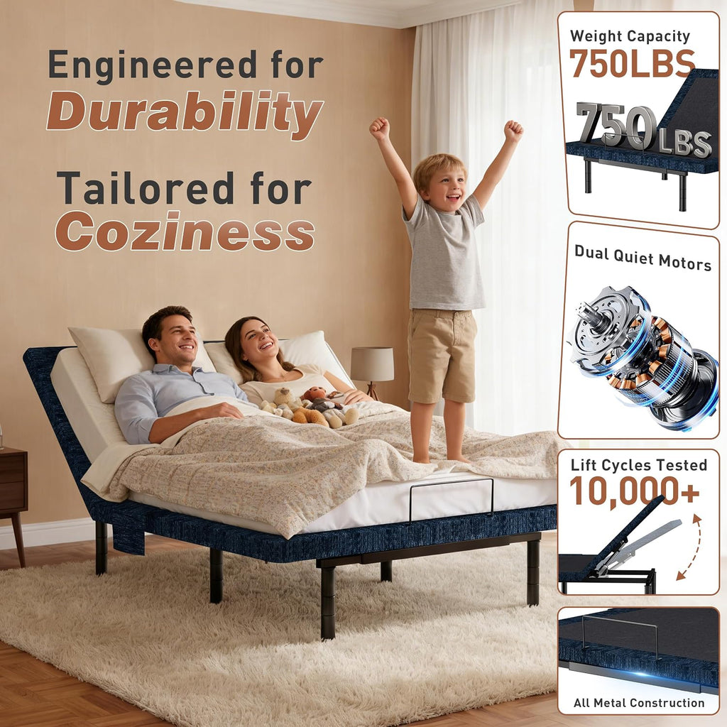 Patented King Adjustable Bed Frame Wireless Remote