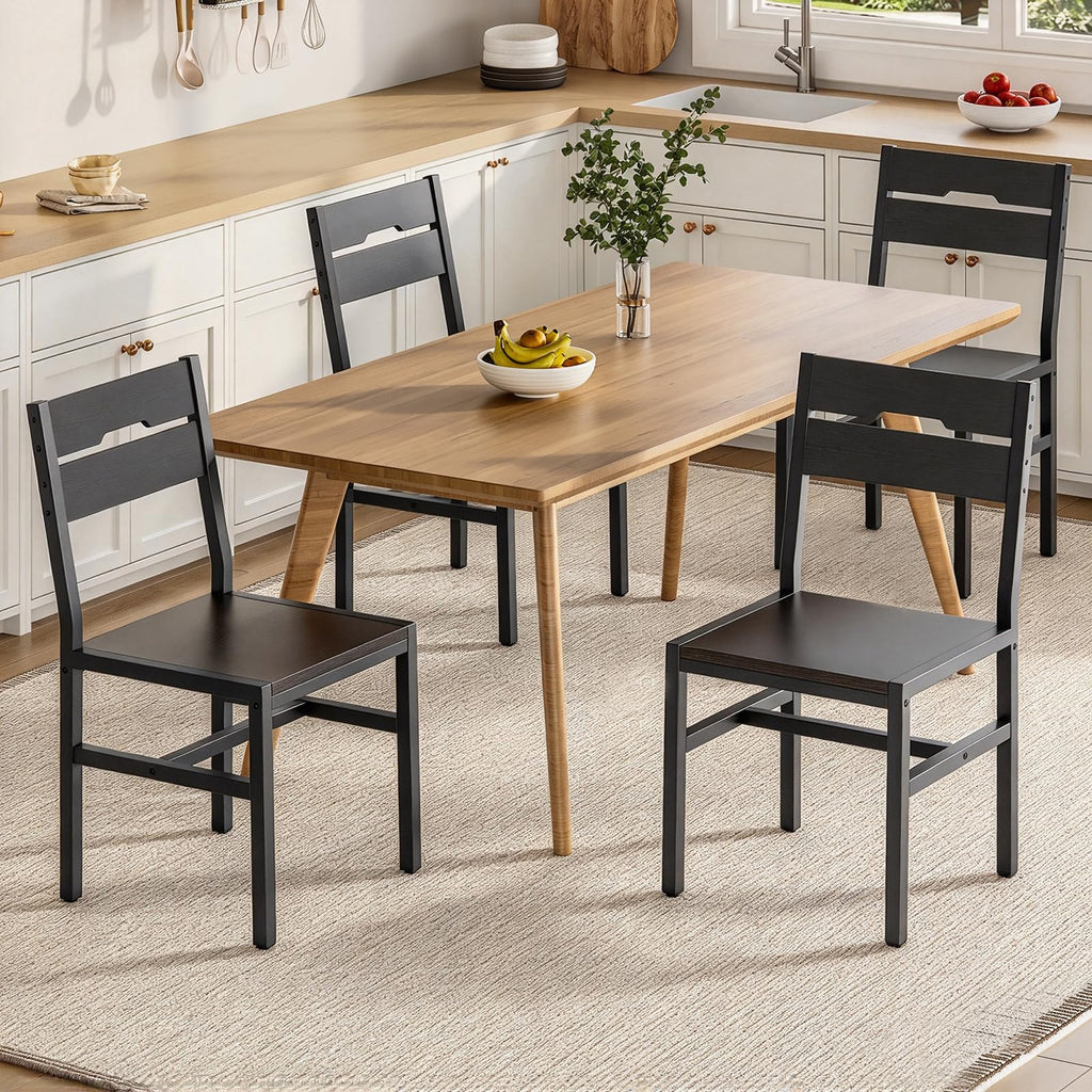 Black Set of 4, Kitchen Chairs Set of 4