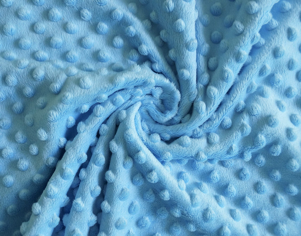 Turquoise Blue Minky Bubble Dimple Dot Plush Fur Fabric Polyester 58-60"