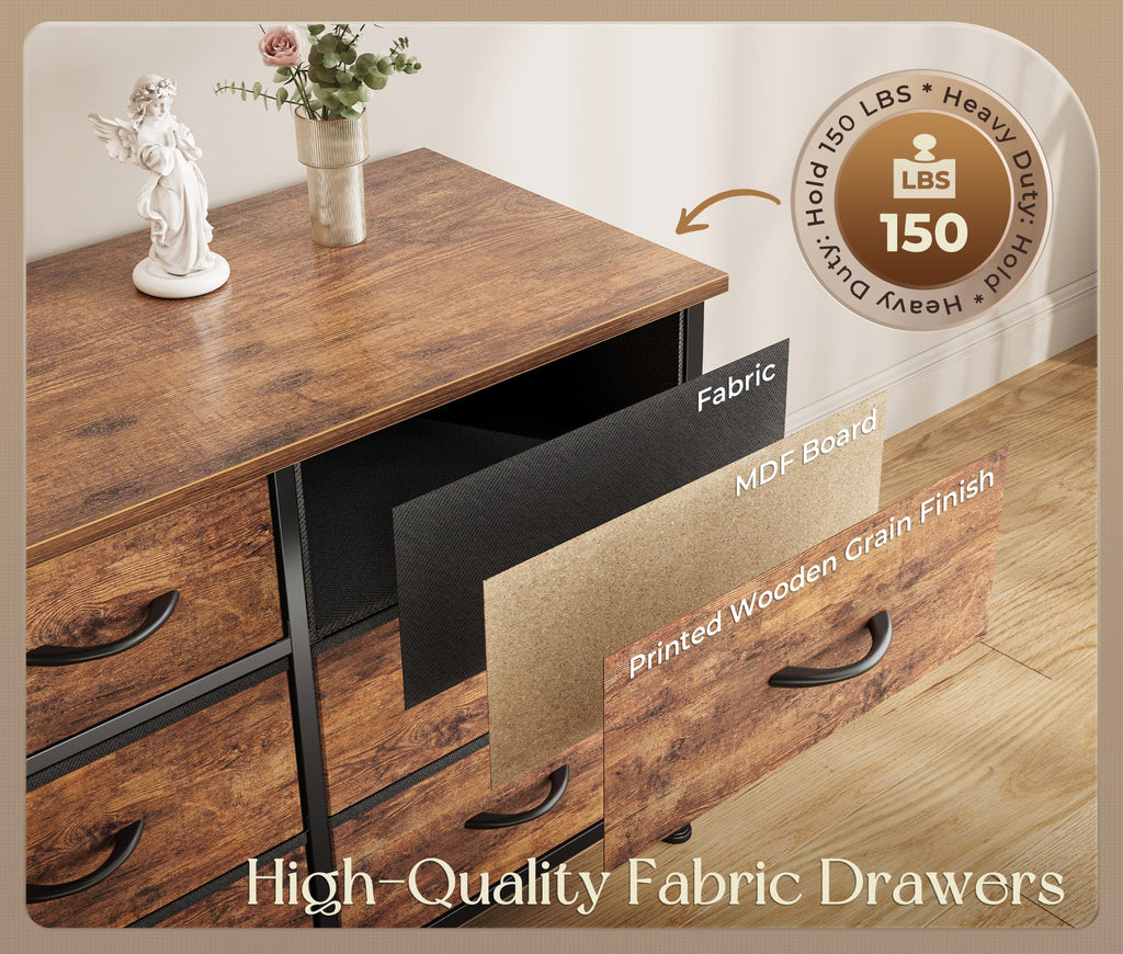 77.6" Long Dresser, 16 Drawer Fabric Dresser for Closet, Wide Chest of Drawers with Storage, TV Stand for 65, 75, 85