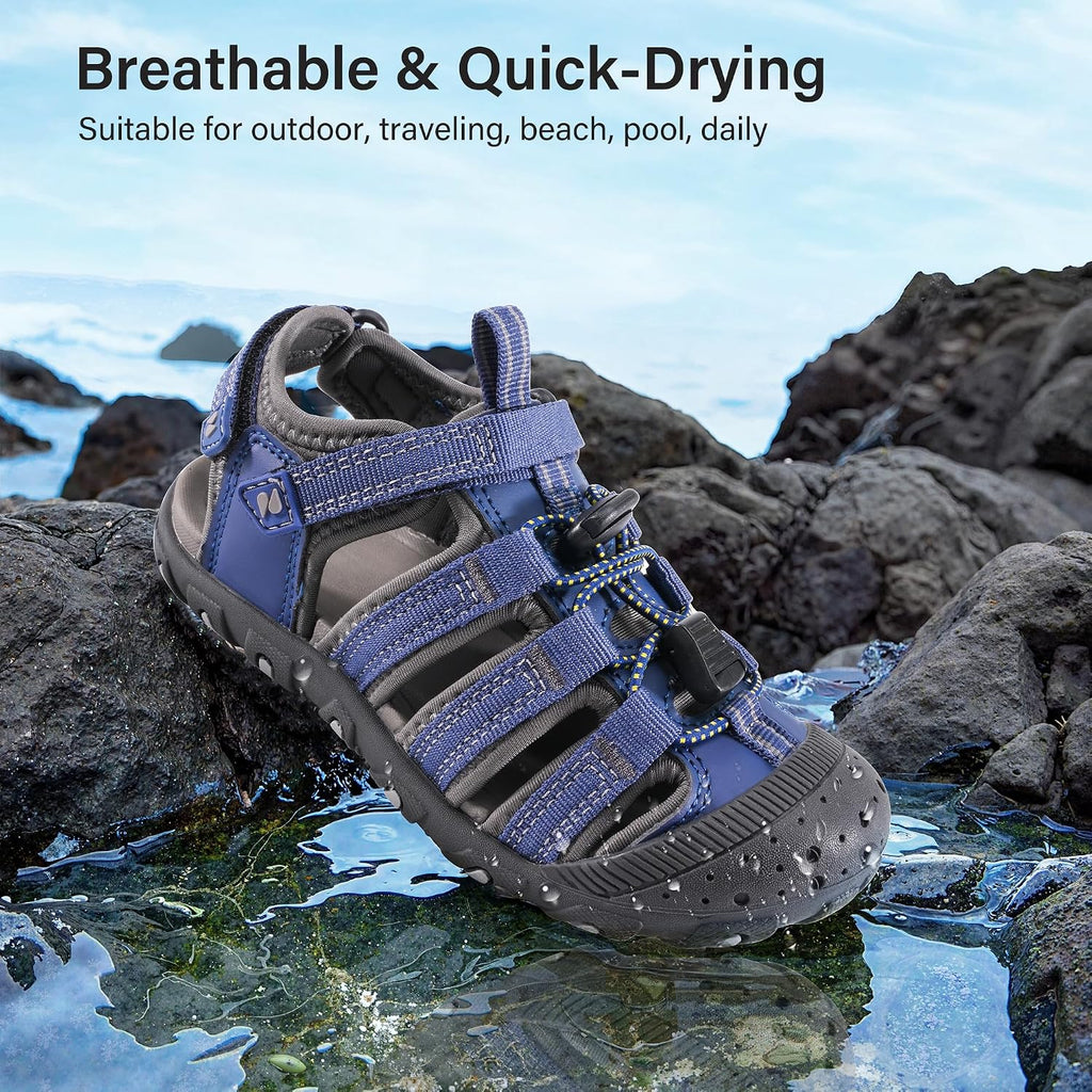 Girls Closed-Toe Water Sandals Hiking Beach Sport Sandals