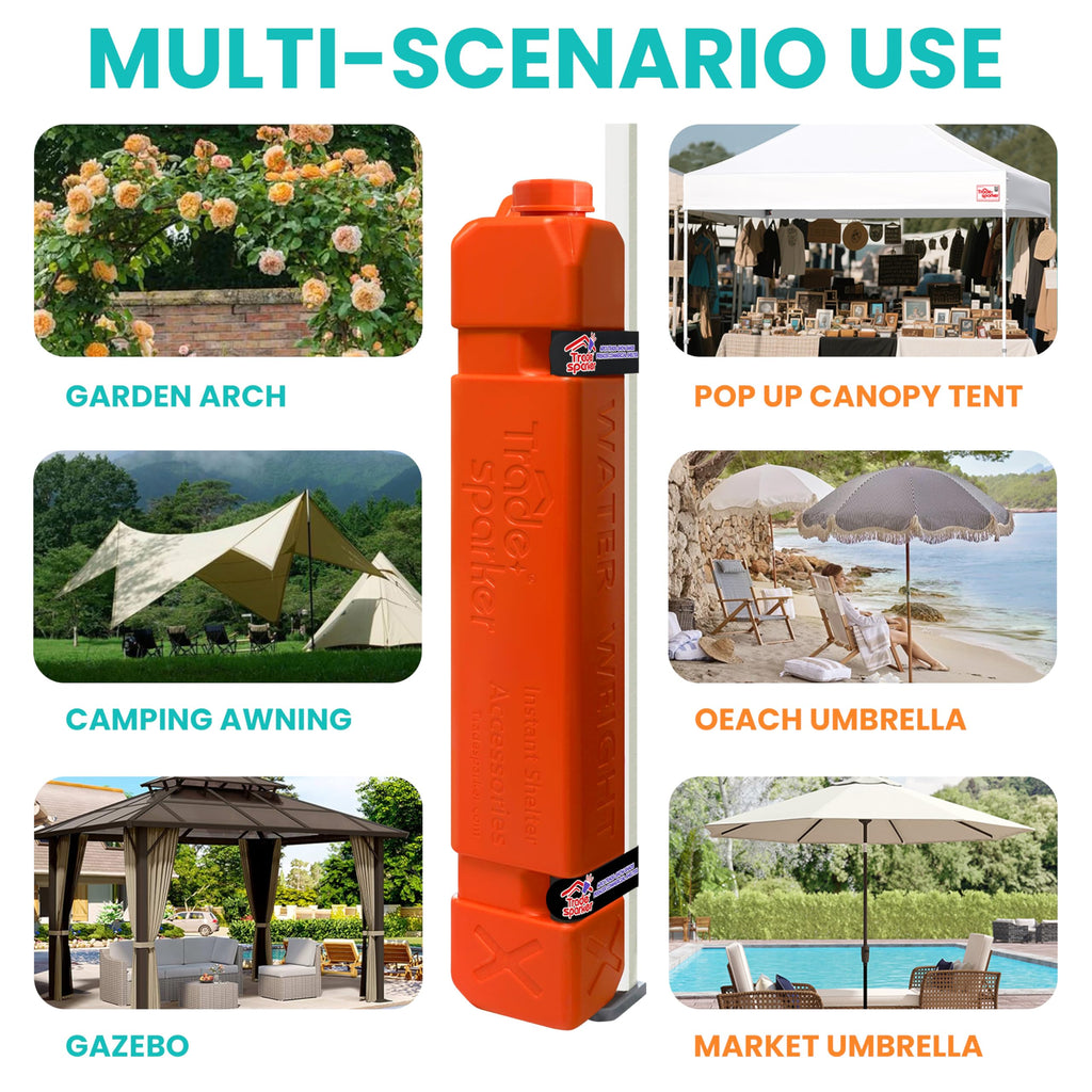 180 lbs Tall Large-Capacity Canopy Weights, Holds Up to 180 lbs with Sand+Water, Up to 100 lbs with Water, Heavy Duty