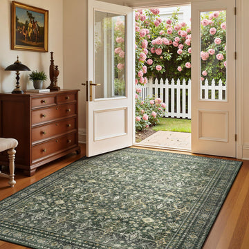 3x5 Area Rugs, Green Washable Non-Slip Area Rug