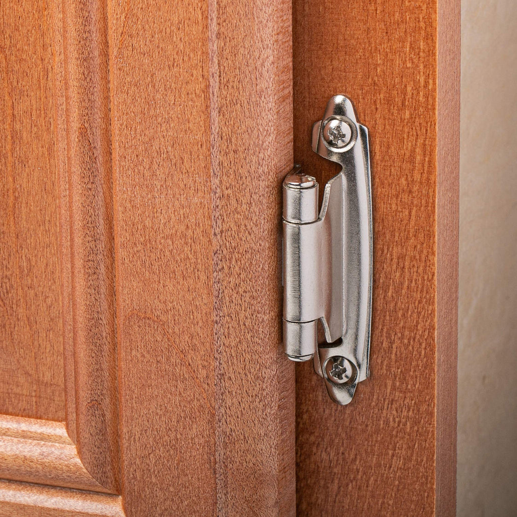 3/8" Inset Cabinet Hinges Brushed Nickel (10 Pair -20 Pcs) Offset Self Closing Cabinet Hinges Cabinets Satin Nickel