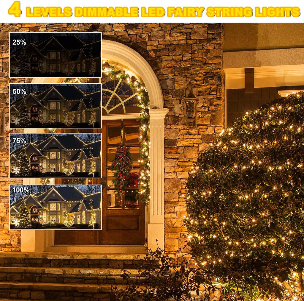 328 FT 1000 LED Christmas Lights, Waterproof Christmas Lights Outdoor with 8 Modes&Timer, Plug in Fairy Light