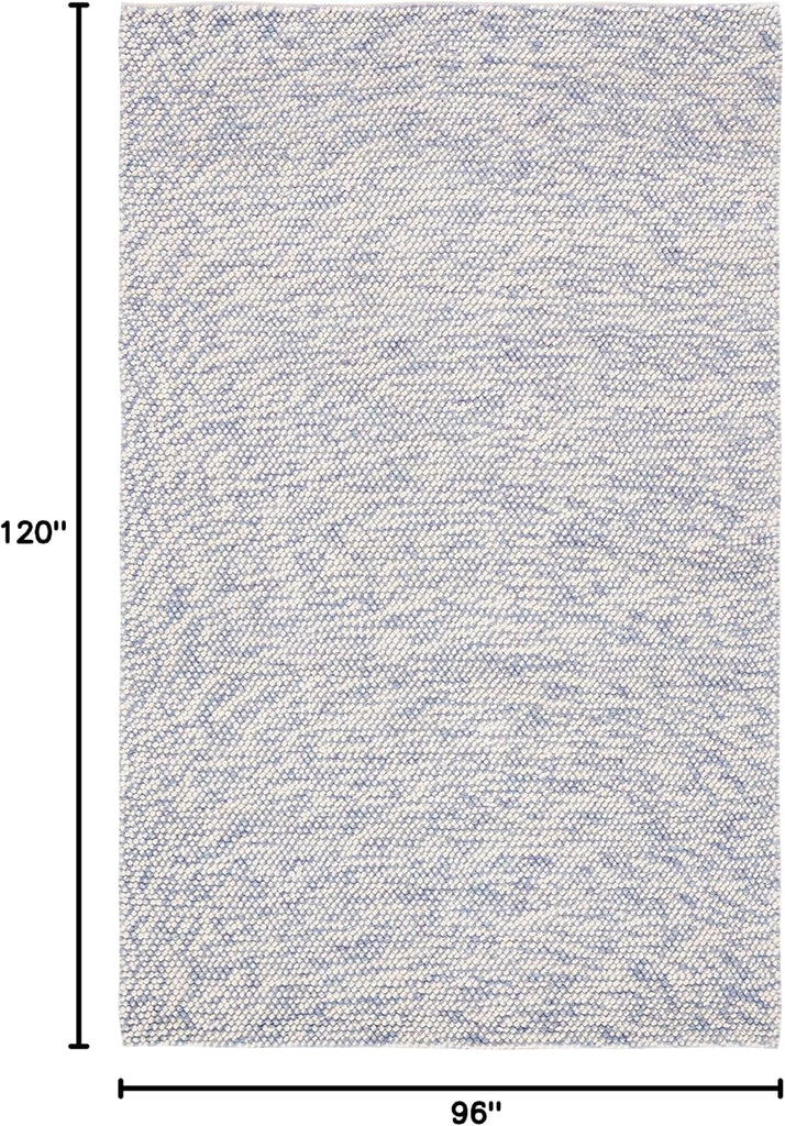 Area Rug 8x10 - Natura - Large - Blue & Ivory, Handmade Wool