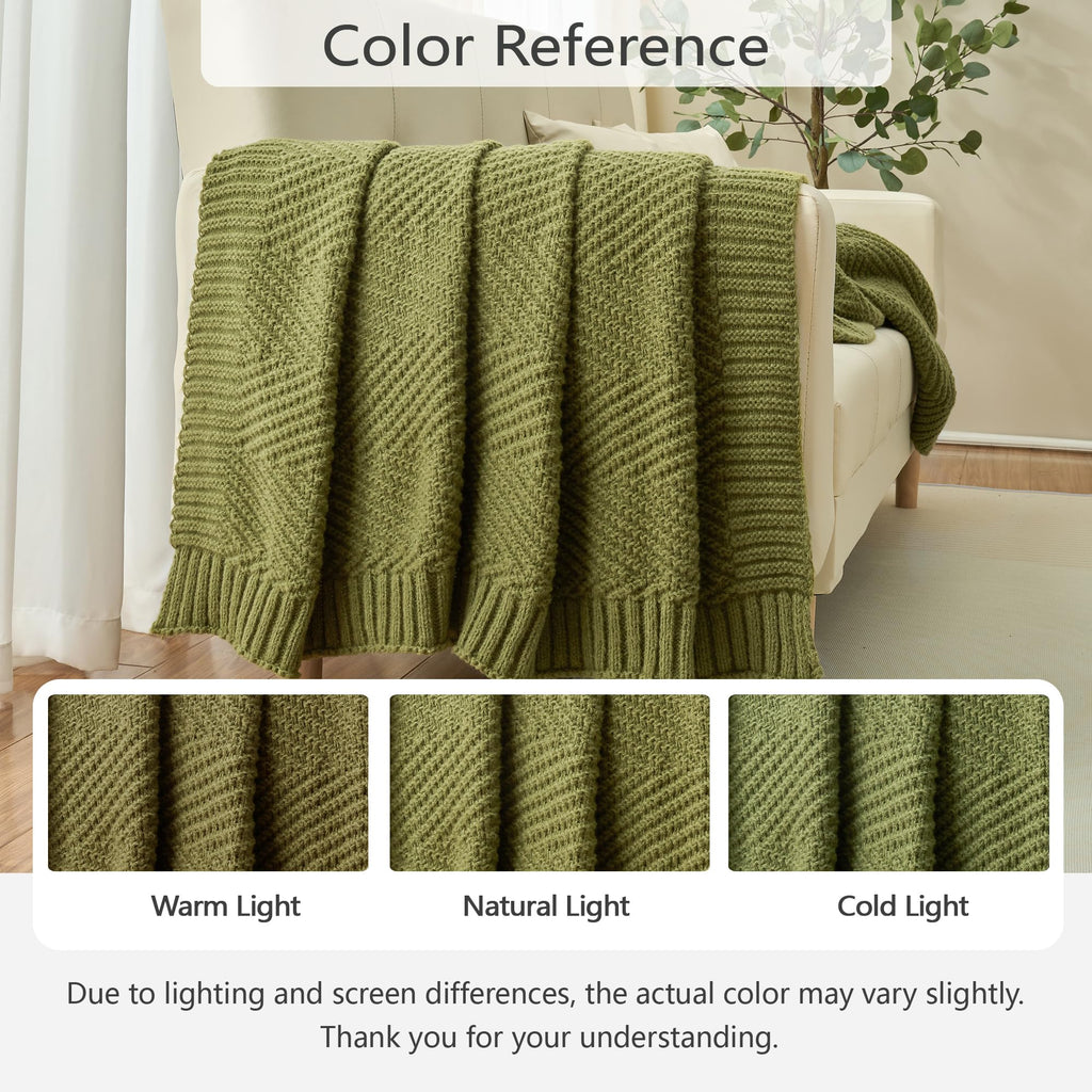 Knitted Throw Blanket for Couch, 50X60 Chevron Bed Knit Throws