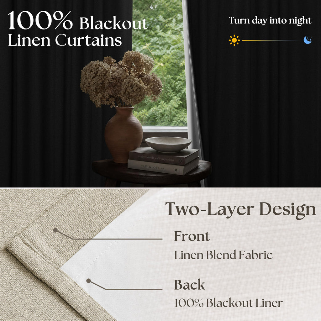 Oatmeal Beige Extra Wide Blackout 60 x 102 Inch Pinch Pleat Curtain 1 Panel