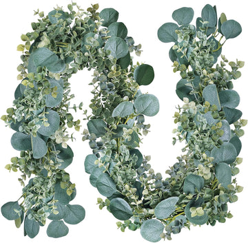 8.3' Long Faux Eucalyptus Greenery Garland - Silver Dollar Eucalyptus for Wedding Arch, Swag, Backdrop, Doorways