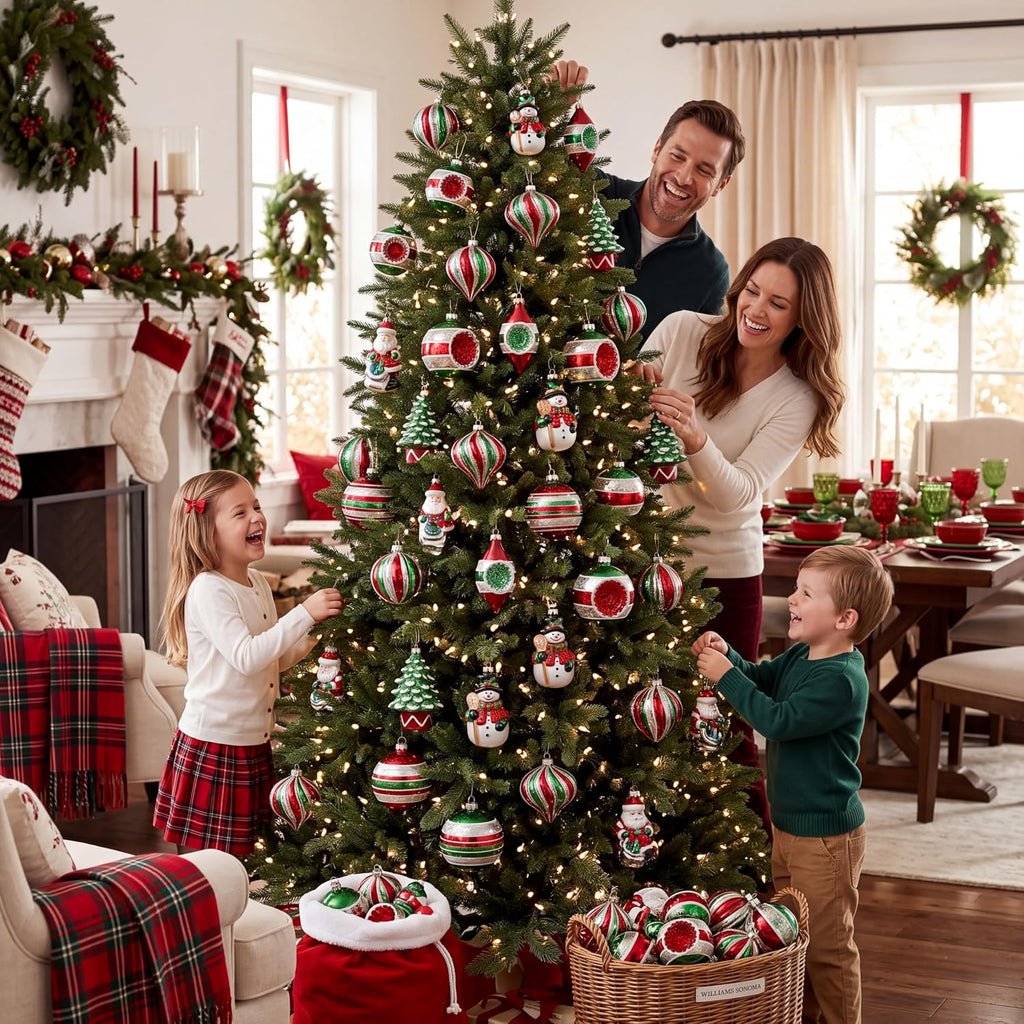 10ct Christmas Glass Ornaments Tree Decorations Set