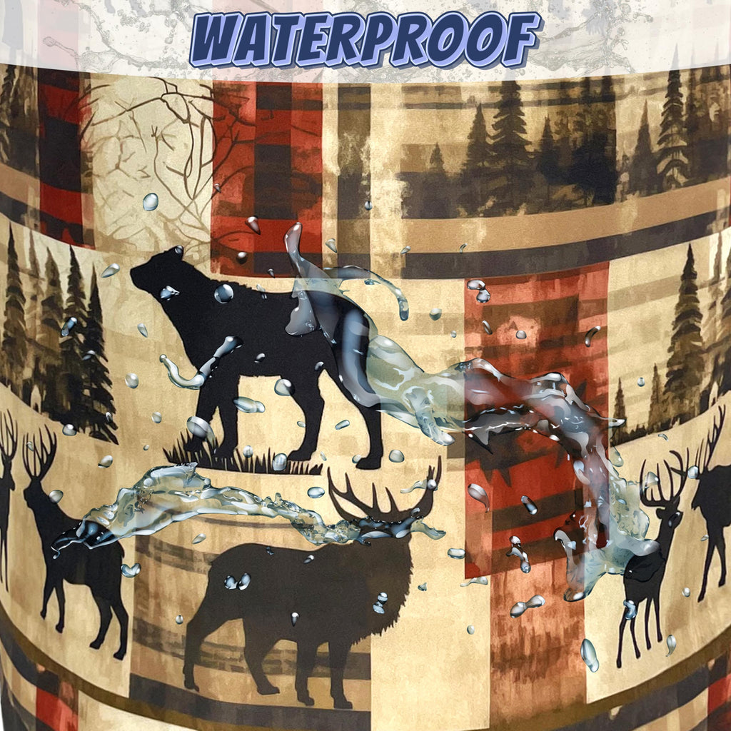 Vintage Forest Bear Laundry Basket Oxford Cloth Foldable Hamper 18.9x16.5In