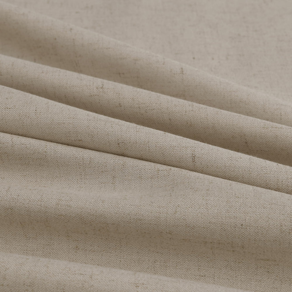 Cobblestone Pleated Linen Curtains 90 Inches Long Dining 2 Panels Pinch Pleat Drapes Hooks Rings Rustic Farmhouse