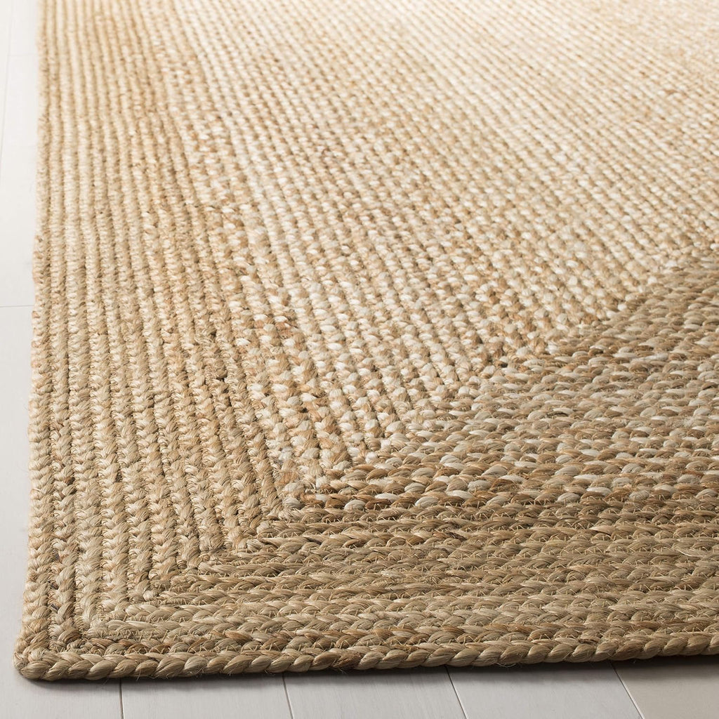 Natural Fiber Collection Area Rug - 6' Square, Natural & Ivory, Handmade Farmhouse Boho Coastal Rustic Jute, Ideal