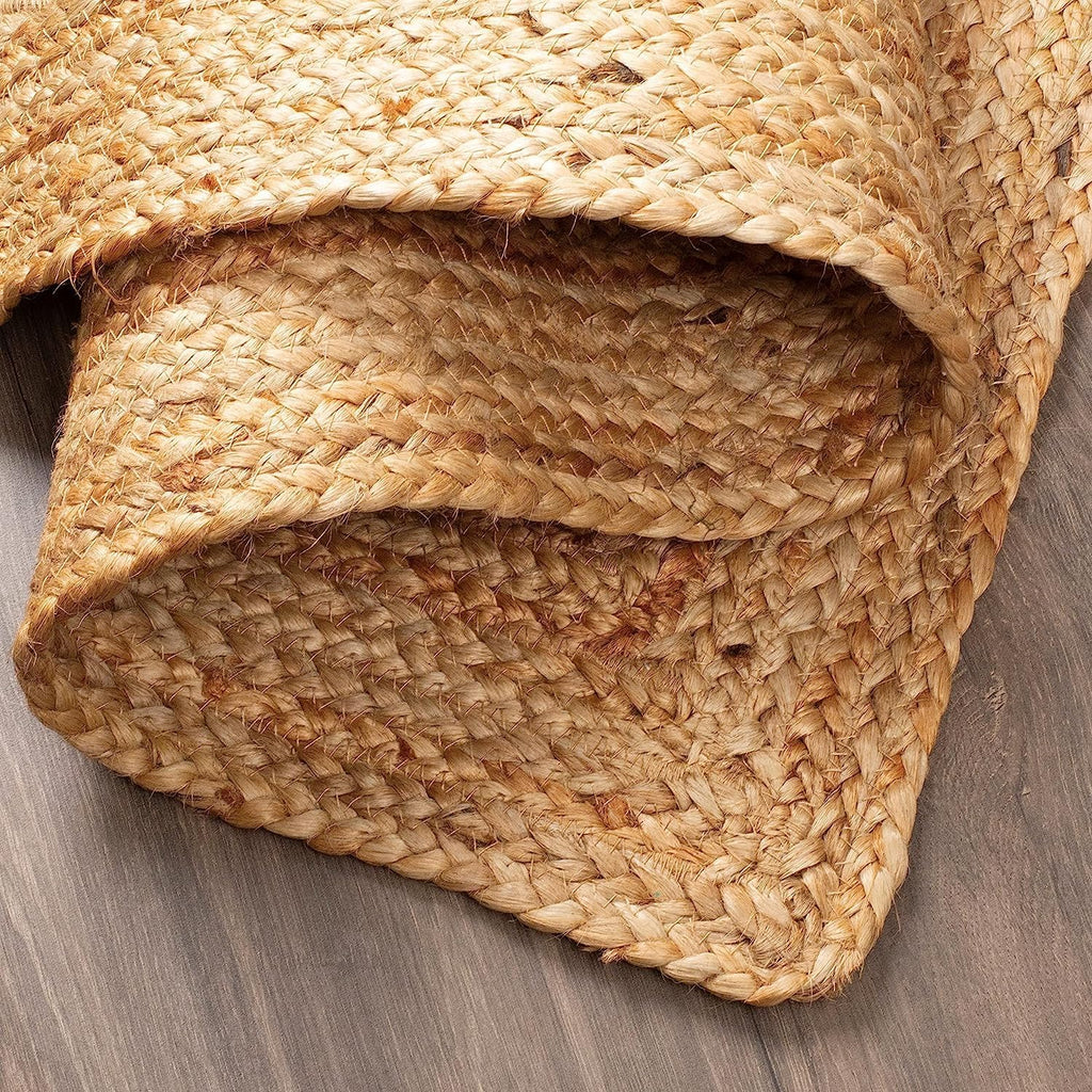Jute Braided Area Rug, 8x10 Feet (96x120 Inches) - Rustic Vintage Braided Reversible Rectangular Rug, Shag Rugs