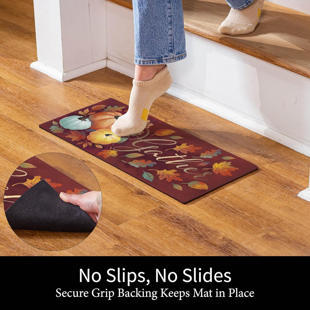 Sassafras Fall Christmas Holiday Doormat Insert Bundle & Tray Set of 5, Interchangeable Entrance Door mats Indoor and