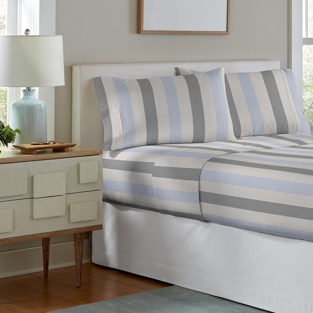 Flannel Deep Pocket Set with Oversized Flat Sheet, Full, Savannah