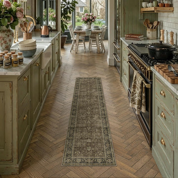 2x8 Taupe Brown Vintage Runner Rug