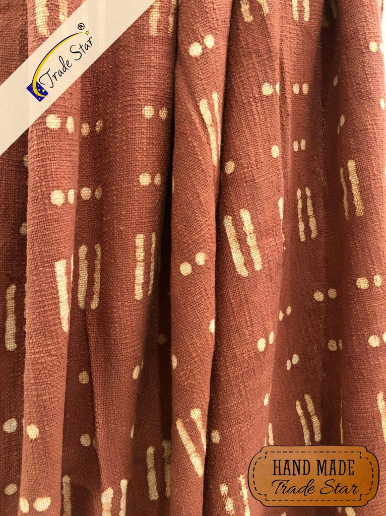 Star Authentic Handloomed Throw, 100% Cotton Soft Tassel Blanket, Mudcloth Print Throw, Block Print Throw Blanket for