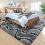 Noahas Large Fluffy 6x9 Area Rugs for Living Room Bedroom,Plush Grey Thick Shag Throw Rug,Big Soft Shaggy Bedside