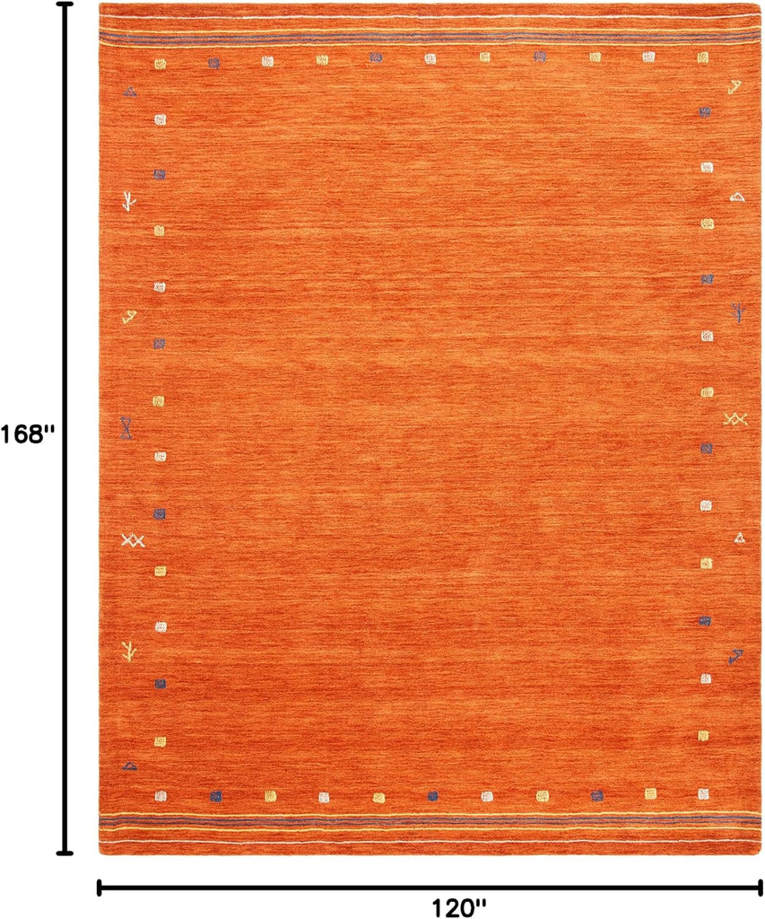 Himalaya Area Rug - 10' x 14', Rust, Handmade Boho Tribal Wool