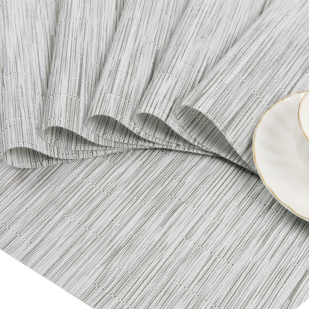 Round Table Placemats Set of 7 Wedge Shaped Place Mat with Round Centerpiece Mat Heat Resistant Table Mats Washable
