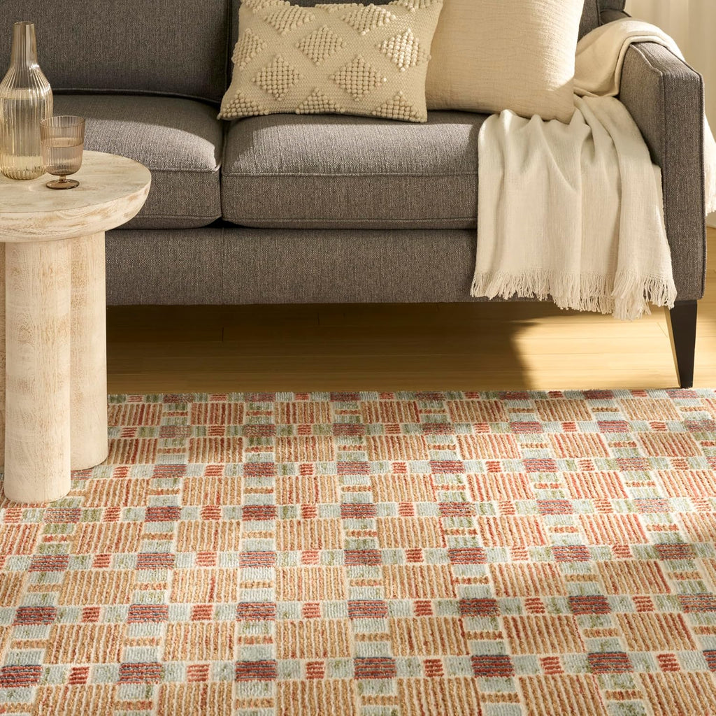 Home Nordic Rust Multicolor Area Rug - Easy Clean, Non Shedding, Bed Room, Living Room, Dining Room, Kitchen
