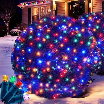 Led Christmas Net Lights for Bushes, 132LED 6FT x 6FT Connectable UL Certified Net Lights for Bushes Tree Shrubs Xmas