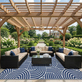 Reversible Rainbow Outdoor Rug 9x12, Waterproof Outdoor Plastic Straw Rug, RV Mat for Picnics, Patio