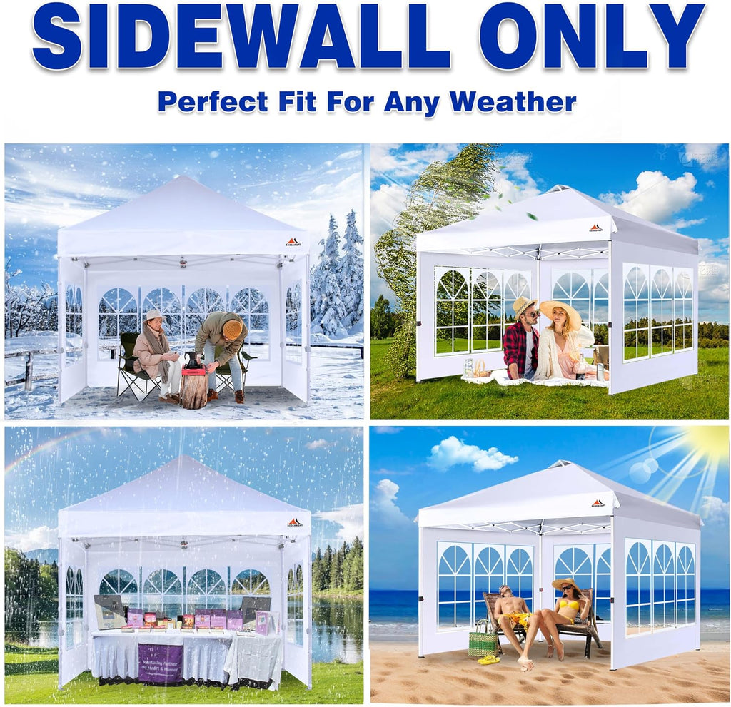 Church Window Sidewall for 12x12 Canopy Frame, 3 Pack Sunwalls Only,(Dark Gray)