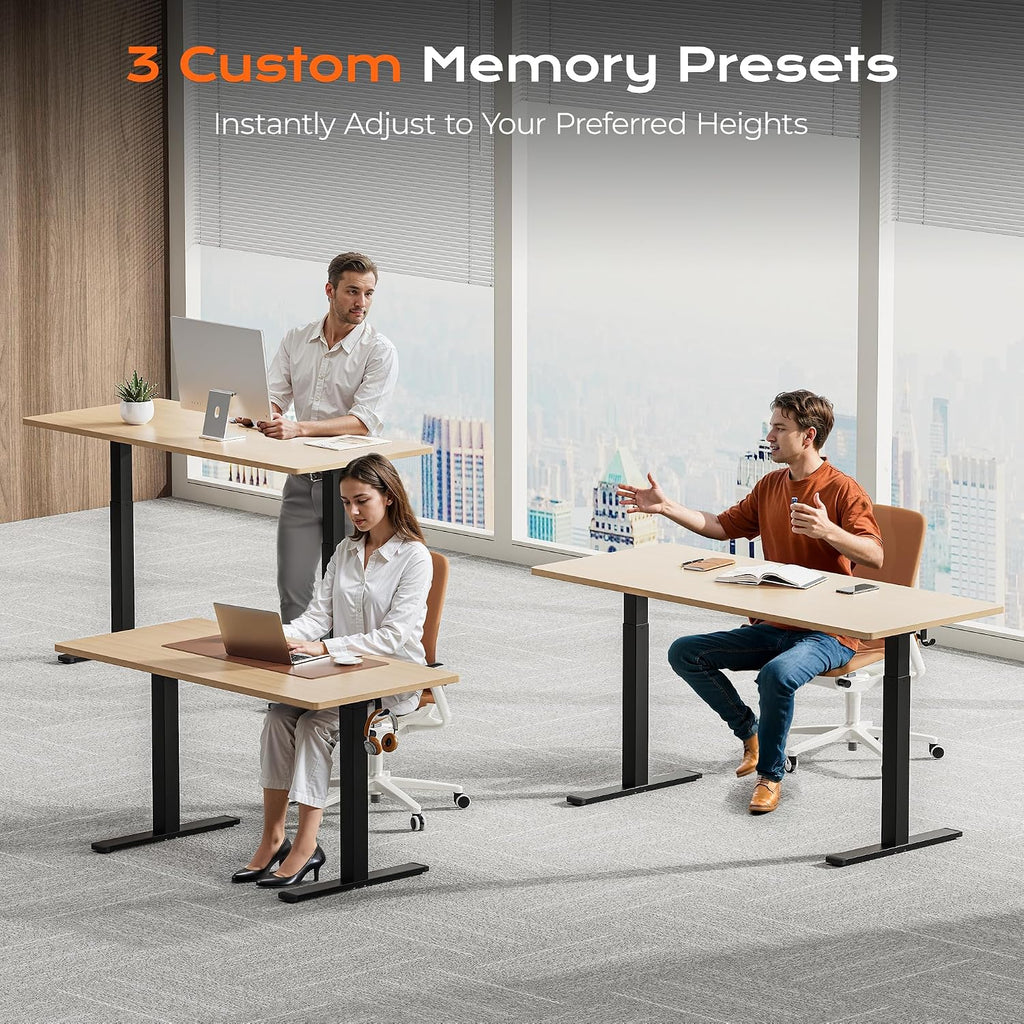 Dual Motor Electric Standing Desk Frame, Sit Stand up Desk Leg for 47.2" to 86.6" Desktop, Computer Desk Leg with