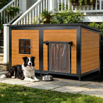 59" Extra Large Outdoor Dog House, Brown