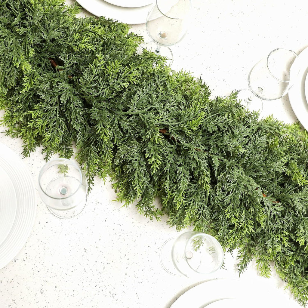 2 Pcs 6 ft Christmas Artificial Cedar Garland Realistic