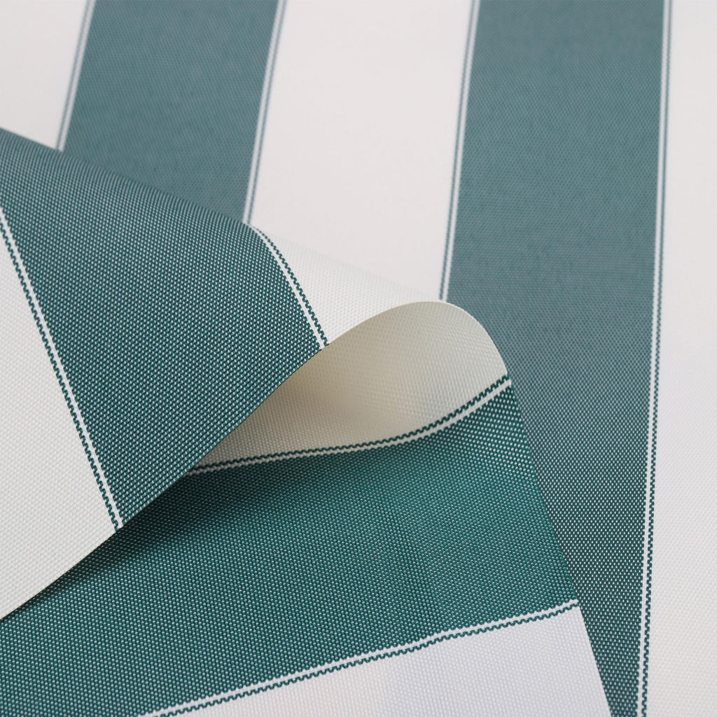 Stripe Canvas Awning Fabric Outdoor Fabric 60" (Hunter Green/White 1, Yards)