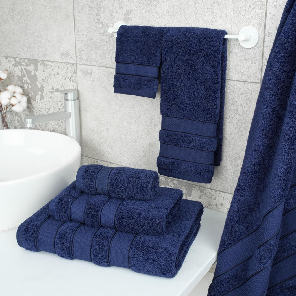 Soft Linen Salem Turkish Bath Towel Set, 100% Cotton 600 GSM 6 Piece Towels , 2 Bath Towels 2 Hand Towels 2