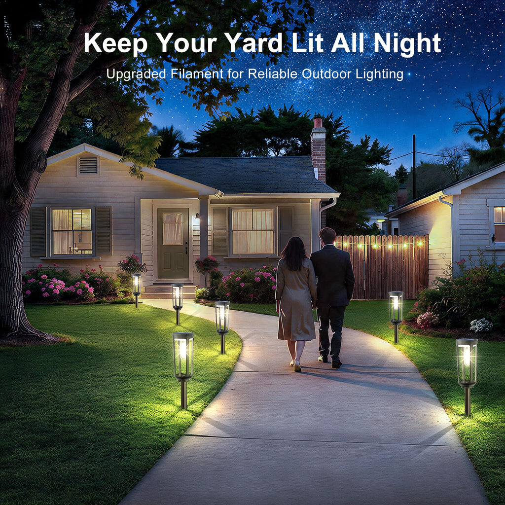Solar Pathway Lights Outdoor Waterproof, 6 Pack Solar Walkway Lights