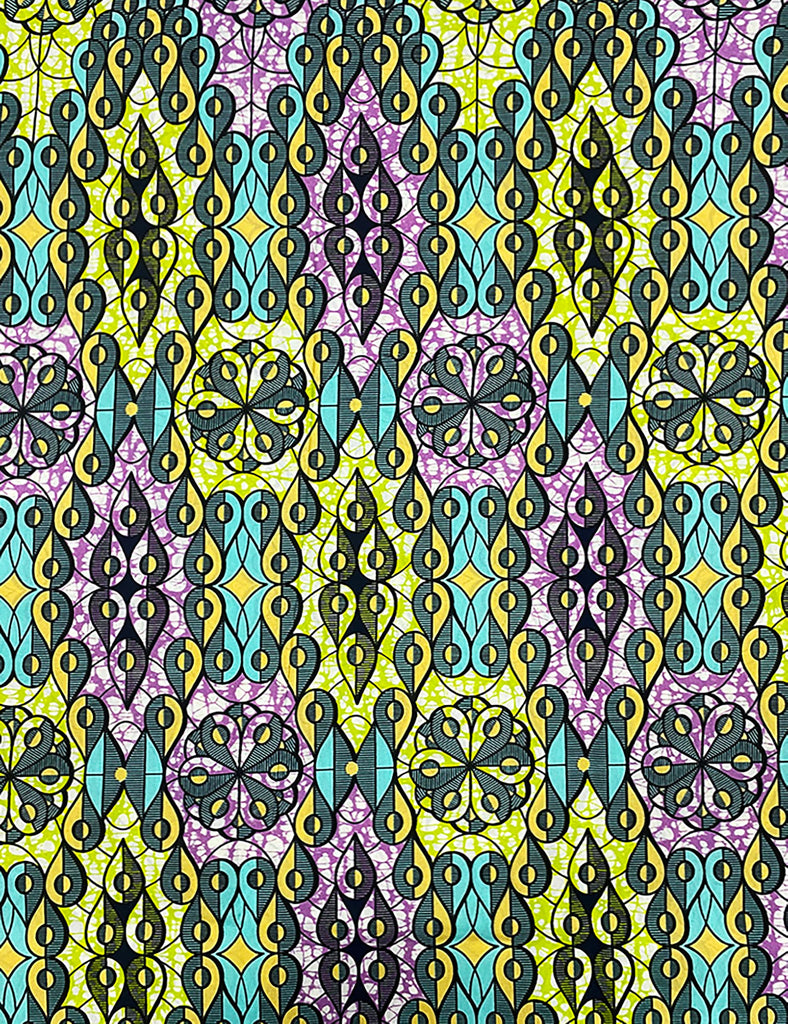 African Print Fabric, Polyester Material, Abstract Pattern, 3 Yard x 45 Inch