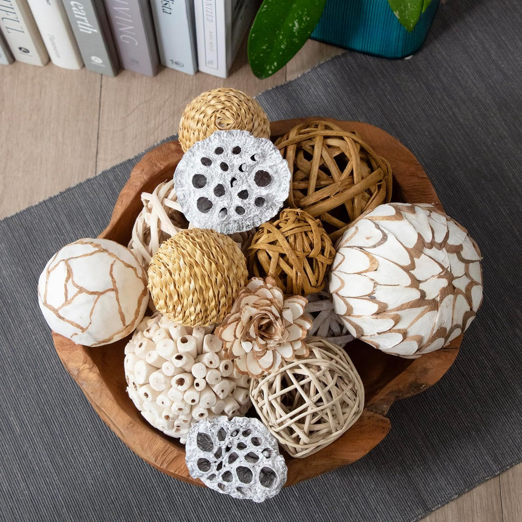 Large Decorative Vase Filler Bag with Orbs, Balls (Beige)