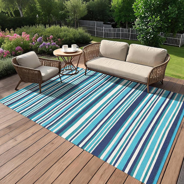 9x12 Outdoor Rug Modern Geometric Lines Plastic Straw Outdoor Rugs Striped Reversible Patio Outdoor Carpet Portable
