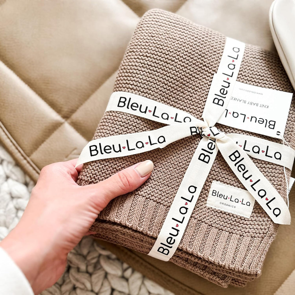 100% Organic Cotton Heritage Knit Textured Baby Blanket - Signature Heritage Knit, Soft Breathable Newborn Baby