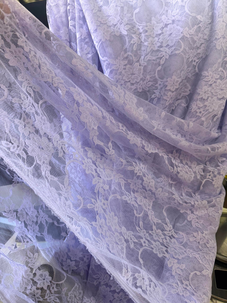 ADFabric, Lace, Floral Vintage Look 4-Way Stretch lace 58" Wide, Sold by Yard in Continuous Yards. (Lilac)