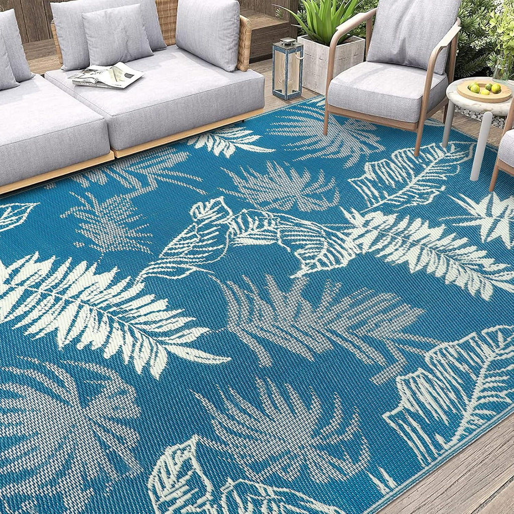 Outdoor Rug Waterproof Reversible Plastic Patio Rug Large Outdoor Carpet Lightweight UV-Resistant Portable