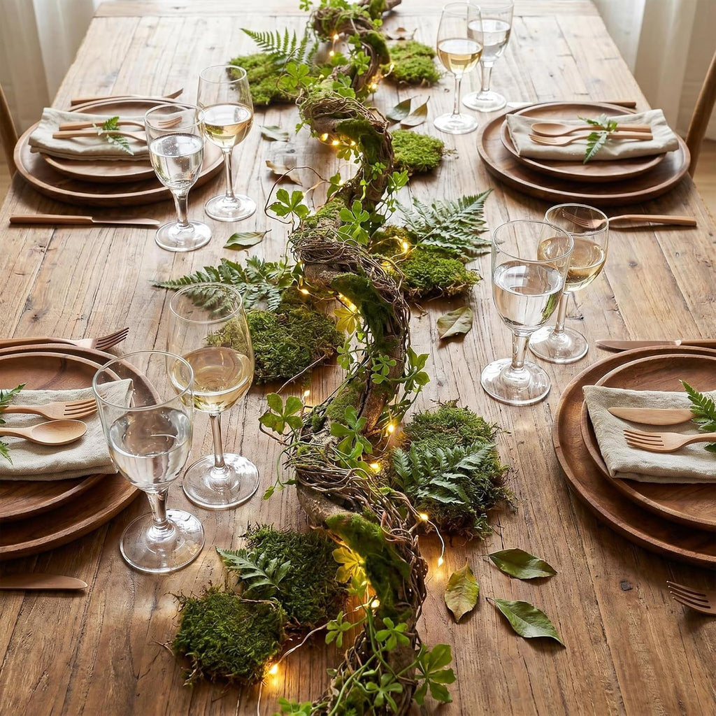 69" Faux Leaf Grapevine Moss Tree Branch Halloween Garland Decor
