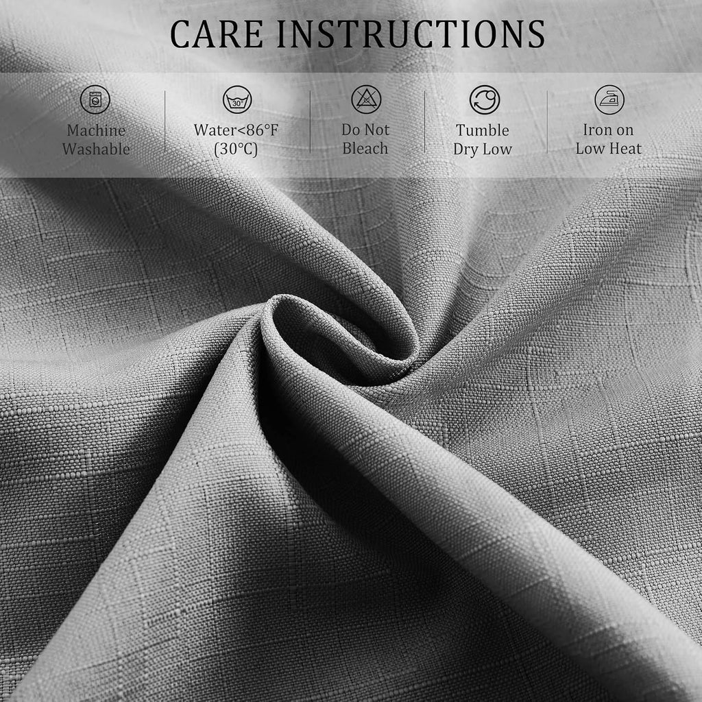 52" W x 108" L Waterproof Indoor Outdoor Curtains Windproof Burlap Linen Look Outdoor Curtains Grommet at Top and
