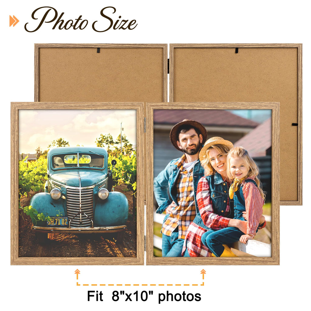 8x10 Picture Frames Double Hinged Wood Photo Frames Wood Grain