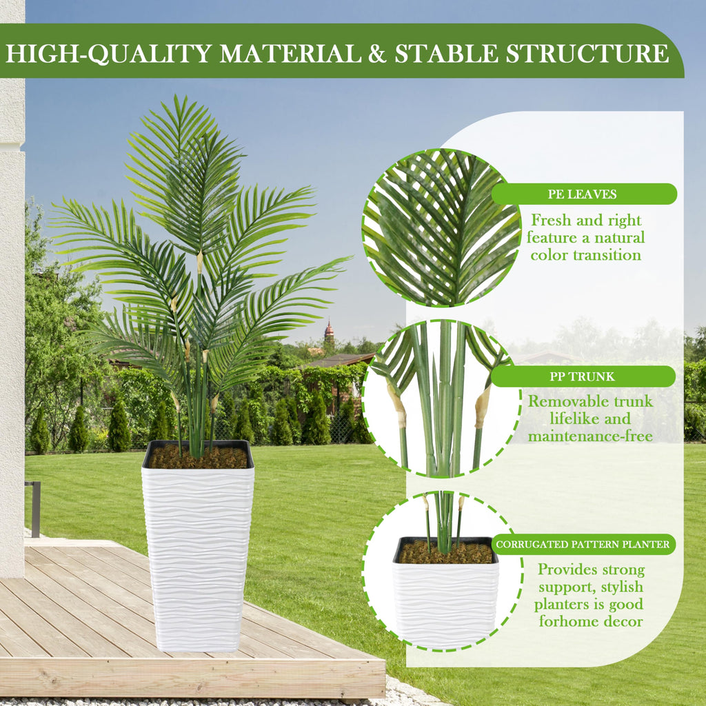 5FT Artificial Palm Tree Fake Plant Tree with Planter Outdoor